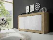 Sideboard >Belinda< in Eiche Cadiz / Weiss -...