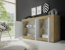 Sideboard >Belinda< in Eiche Cadiz / Weiss -...