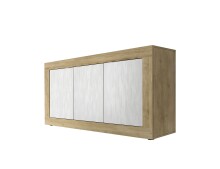 Sideboard >Belinda< in Eiche Cadiz / Weiss - 160x86x43cm (BxHxT)