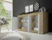 Sideboard >Belinda< in Eiche Cadiz / Weiss - 160x86x43cm (BxHxT)