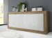 Sideboard >Belinda< in Mercure Holzstruktur / Weiss - 207x86x43cm (BxHxT)