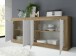 Sideboard >Belinda< in Mercure Holzstruktur / Weiss - 207x86x43cm (BxHxT)