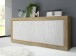 Sideboard >Belinda< in Eiche Cadiz / Weiss - 207x86x43cm (BxHxT)