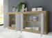 Sideboard >Belinda< in Eiche Cadiz / Weiss - 207x86x43cm (BxHxT)