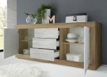 Sideboard >Belinda< in Mercure Holzstruktur / Weiss...