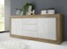 Sideboard >Belinda< in Mercure Holzstruktur / Weiss - 210x86x43cm (BxHxT)