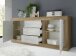 Sideboard >Belinda< in Mercure Holzstruktur / Weiss - 210x86x43cm (BxHxT)