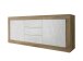 Sideboard >Belinda< in Mercure Holzstruktur / Weiss - 210x86x43cm (BxHxT)