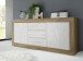 Sideboard >Belinda< in Mercure Holzstruktur / Weiss - 210x86x43cm (BxHxT)