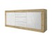 Sideboard >Belinda< in Eiche Cadiz / Weiss - 210x86x43cm (BxHxT)