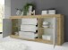 Sideboard >Belinda< in Eiche Cadiz / Weiss - 210x86x43cm (BxHxT)