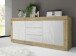 Sideboard >Belinda< in Eiche Cadiz / Weiss - 210x86x43cm (BxHxT)