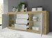 Sideboard >Belinda< in Eiche Cadiz / Weiss - 210x86x43cm (BxHxT)