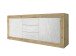 Sideboard >Belinda< in Eiche Cadiz / Weiss - 210x86x43cm (BxHxT)
