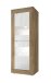 Vitrine >Belinda< in Mercure Holzstruktur / Weiss - 61x162x43cm (BxHxT)