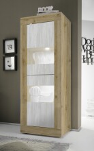 Vitrine >Belinda< in Eiche Cadiz / Weiss -...