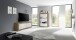 Vitrine >Belinda< in Mercure Holzstruktur / Weiss - 102x162x43cm (BxHxT)