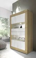 Vitrine >Belinda< in Eiche Cadiz / Weiss -...