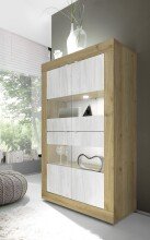 Vitrine >Belinda< in Eiche Cadiz / Weiss -...