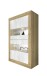 Vitrine >Belinda< in Eiche Cadiz / Weiss - 102x162x43cm (BxHxT)