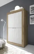 Highboard >Belinda< in Mercure Holzstruktur / Weiss...
