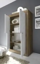 Highboard >Belinda< in Mercure Holzstruktur / Weiss...