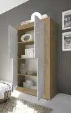 Highboard >Belinda< in Eiche Cadiz / Weiss -...