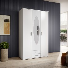 Kleiderschrank >Paul< in Weiß - 120x195x55cm...