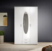 Kleiderschrank >Paul< in Weiß - 120x195x55cm...