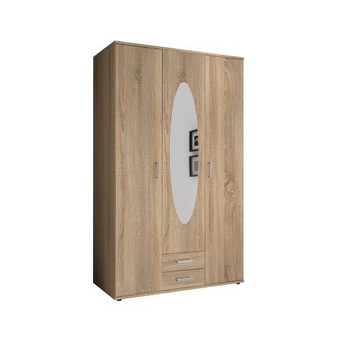Kleiderschrank >Paul< in Eiche Sonoma Nachbildung - 120x195x55cm (BxHxT)