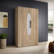 Kleiderschrank >Paul< in Eiche Sonoma Nachbildung -...