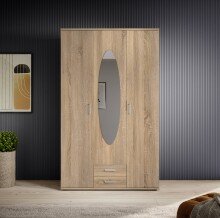Kleiderschrank >Paul< in Eiche Sonoma Nachbildung - 120x195x55cm (BxHxT)