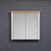 Badezimmerspiegelschrank >Landside< in Lichtgrau Melamin - 78x73x24 (BxHxT)