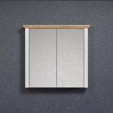 Badezimmerspiegelschrank >Landside< in Lichtgrau Melamin - 78x73x24 (BxHxT)