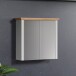 Badezimmerspiegelschrank >Landside< in Lichtgrau Melamin - 78x73x24 (BxHxT)