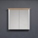 Badezimmerspiegelschrank >Landside< in Lichtgrau Melamin - 78x73x24 (BxHxT)