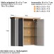 Badezimmerspiegelschrank >Landside< in Lichtgrau Melamin - 78x73x24 (BxHxT)