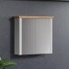 Badezimmerspiegelschrank >Landside< in Lichtgrau Melamin - 78x73x24 (BxHxT)