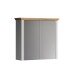 Badezimmerspiegelschrank >Landside< in Lichtgrau Melamin - 78x73x24 (BxHxT)