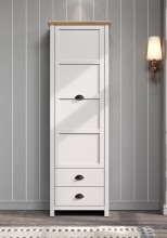 Garderobenschrank >Landside< in Lichtgrau Melamin - 65x201x41 (BxHxT)