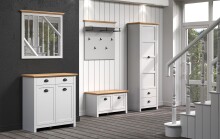 Garderobenschrank >Landside< in Lichtgrau Melamin - 65x201x41 (BxHxT)