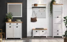 Garderobenschrank >Landside< in Lichtgrau Melamin - 65x201x41 (BxHxT)