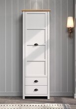 Garderobenschrank >Landside< in Lichtgrau Melamin - 65x201x41 (BxHxT)