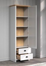 Garderobenschrank >Landside< in Lichtgrau Melamin - 65x201x41 (BxHxT)