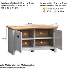 Bank >Landside< in Lichtgrau Melamin - 91x49x41 (BxHxT)