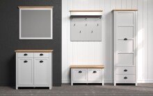 Garderoben-Set >Landside< in Lichtgrau Melamin - 267x201x41 (BxHxT)