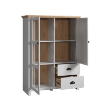 Highboard >Landside< in Lichtgrau Melamin - 97x130x41 (BxHxT)