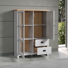 Highboard >Landside< in Lichtgrau Melamin - 97x130x41 (BxHxT)