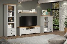 Highboard >Landside< in Lichtgrau Melamin - 97x130x41 (BxHxT)