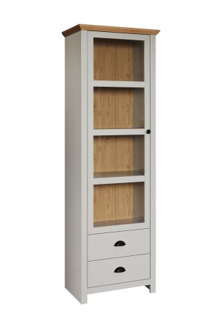 Vitrine >Landside< in Lichtgrau Melamin - 65x201x41 (BxHxT)